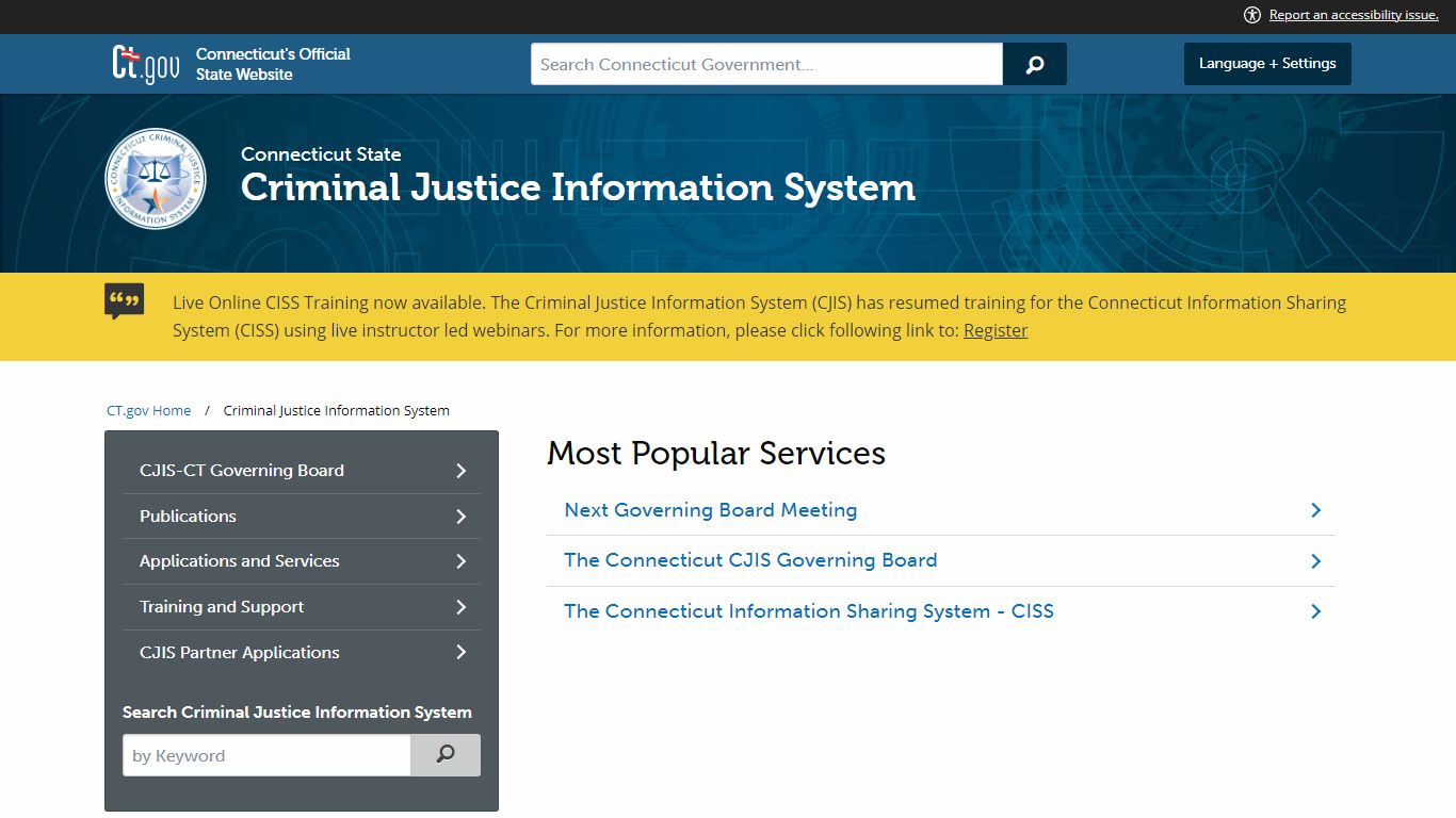 Connecticut Criminal Justice Information System